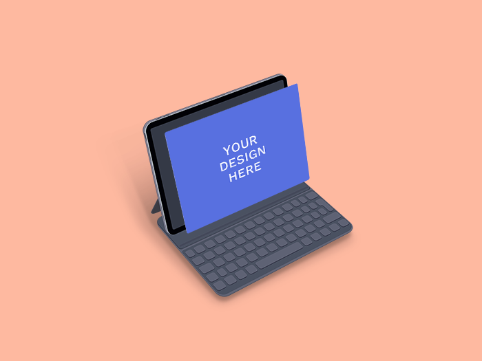 Download Clean iPad Screen Mockup With Keyboard Generator - MockupBro