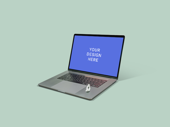 Download Modern Laptop Mockup With AirPods Generator - MockupBro