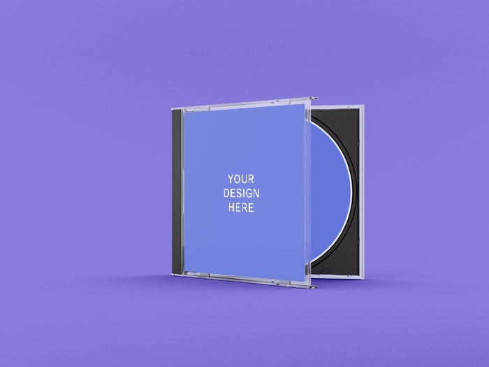 Half Closed CD Case Mockup Generator MockupBro